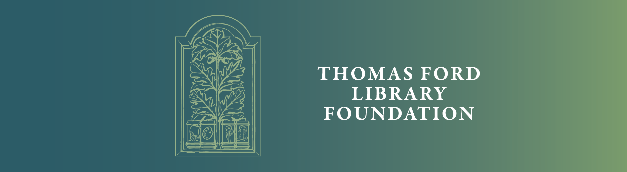 Thomas Ford Library Foundation with an illustration of oak leaves