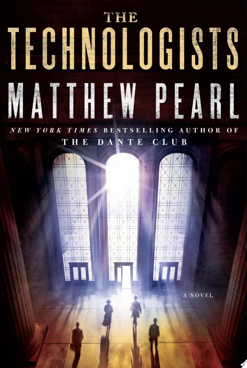 Cover for "The Technologists" showing a group of people standing in a large room with tall windows