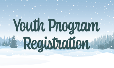 Youth Program Registration in front of a snowy landscape