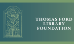 Thomas Ford Library Foundation with illustrated window and plants