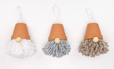 Gnome ornaments made from clay pot