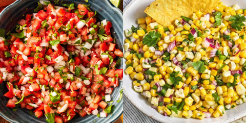 pico de gallo and corn salsa