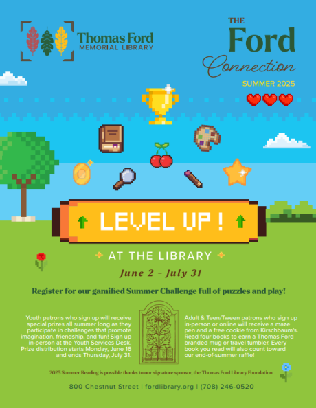 Summer 2025 newsletter with gaming theme for summer reading