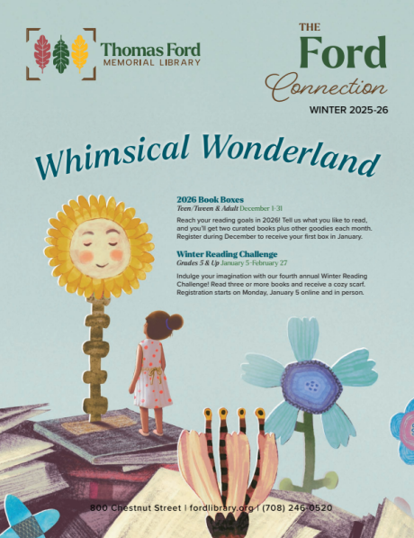 Cover of Winter 2025-26 Newsletter that says "Whimsical Wonderland" with illustrations of children and flowers